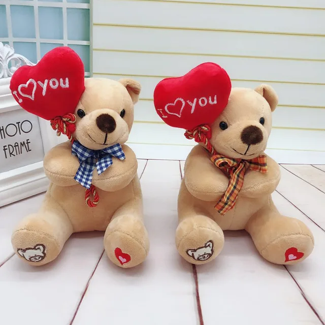 Teddy Bear Love You Gifts Soft material Red Heart Stuffed Toys plushie Birthday Gifts,KingKong Toys