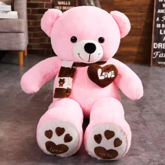 Brown Love Heart Teddy Bear Embroidery Stuffed Toys Plushie Valentines Gifts,KingKong Toys