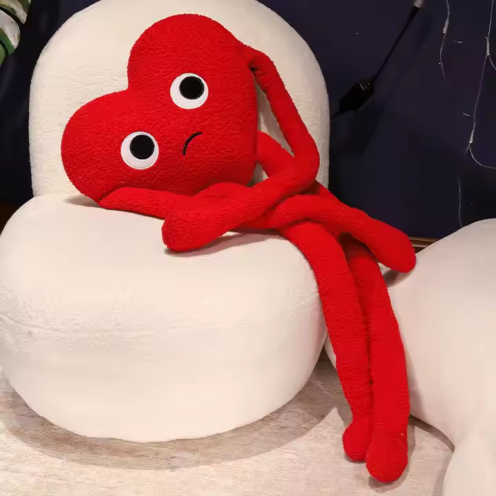 Giant Plush Heart-Shaped Sleep Pillow Super Soft Anthropeomorphic Style for Valentine's Day Cute Plush Fabric,KingKong Toys