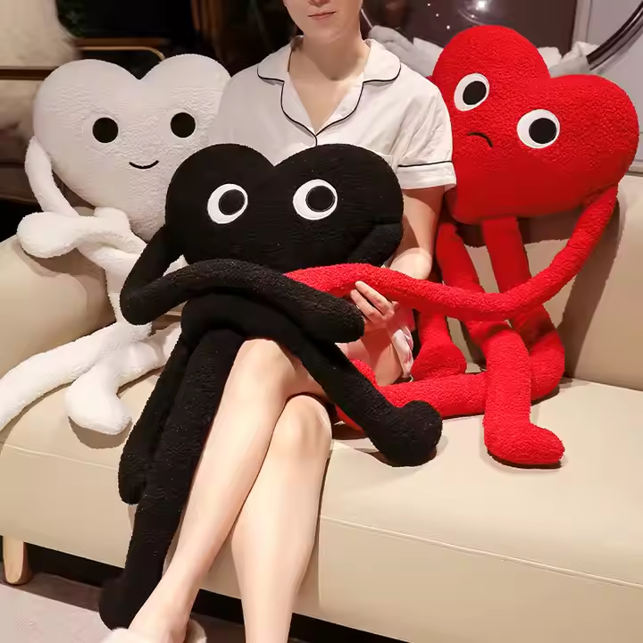 Giant Plush Heart-Shaped Sleep Pillow Super Soft Anthropeomorphic Style for Valentine's Day Cute Plush Fabric,KingKong Toys