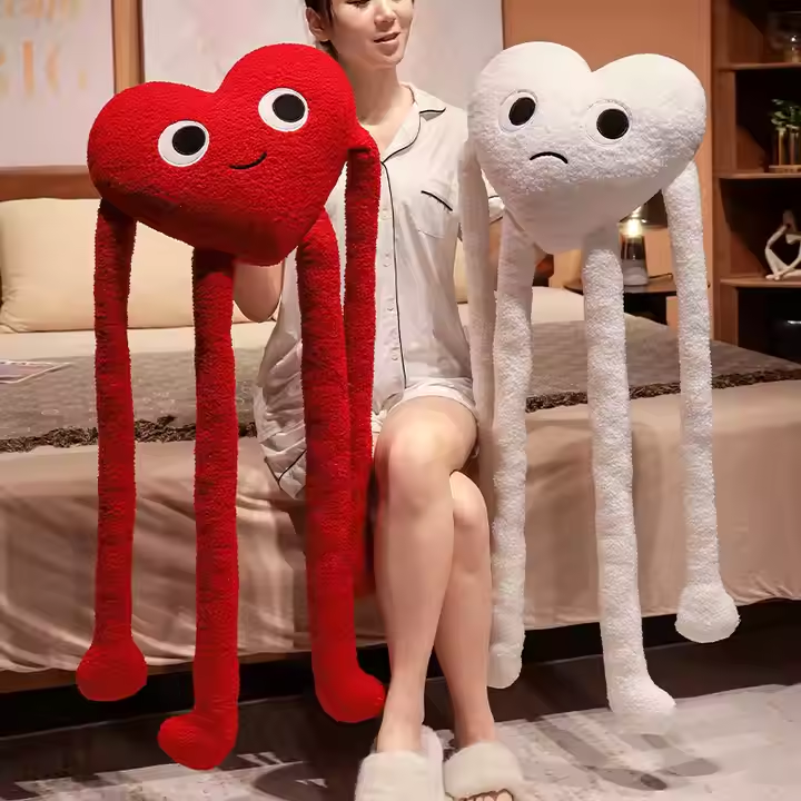 Giant Plush Heart-Shaped Sleep Pillow Super Soft Anthropeomorphic Style for Valentine's Day Cute Plush Fabric,KingKong Toys
