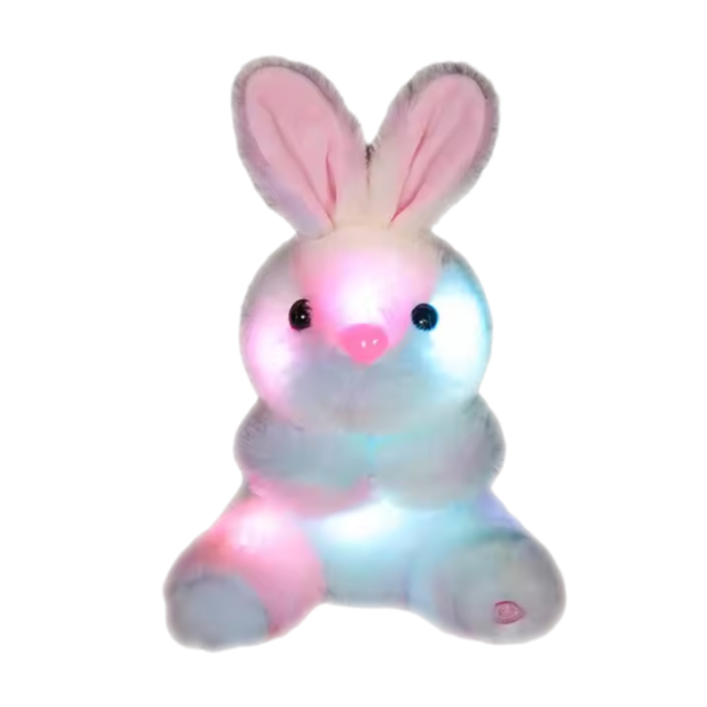 Lighted Rabbit 30CM Stuffed Animal Colorful Plushie Toy Light up Cute Rabbit Luminous Toys for Valentine Present,KingKong Toys