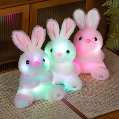 Lighted Rabbit 30CM Stuffed Animal Colorful Plushie Toy Light up Cute Rabbit Luminous Toys for Valentine Present,KingKong Toys