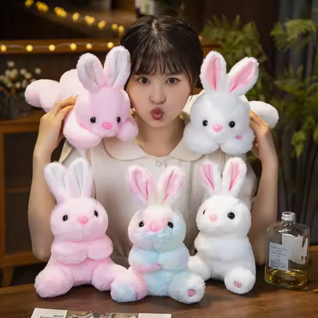 Lighted Rabbit 30CM Stuffed Animal Colorful Plushie Toy Light up Cute Rabbit Luminous Toys for Valentine Present,KingKong Toys