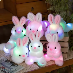 Lighted Rabbit 30CM Stuffed Animal Colorful Plushie Toy Light up Cute Rabbit Luminous Toys for Valentine Present,KingKong Toys