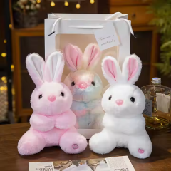 Lighted Rabbit 30CM Stuffed Animal Colorful Plushie Toy Light up Cute Rabbit Luminous Toys for Valentine Present,KingKong Toys
