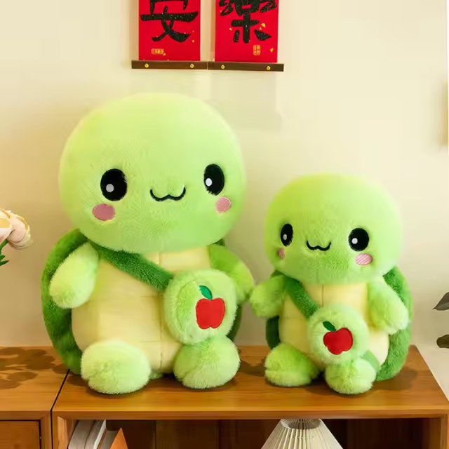 Green 38cm Turtle Plush Stuffed Animal Comforter with Embroidered Techniques Soft Hugging Pillow,KingKong Toys