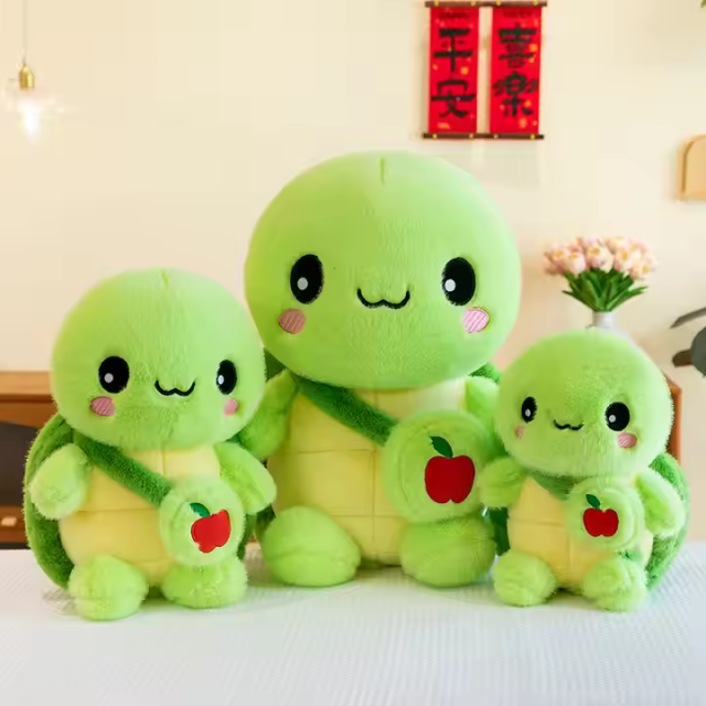 Green 38cm Turtle Plush Stuffed Animal Comforter with Embroidered Techniques Soft Hugging Pillow,KingKong Toys