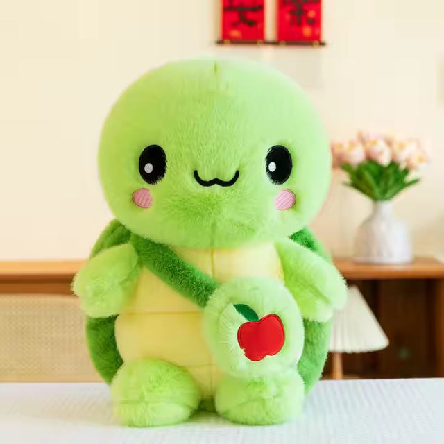 Green 38cm Turtle Plush Stuffed Animal Comforter with Embroidered Techniques Soft Hugging Pillow,KingKong Toys