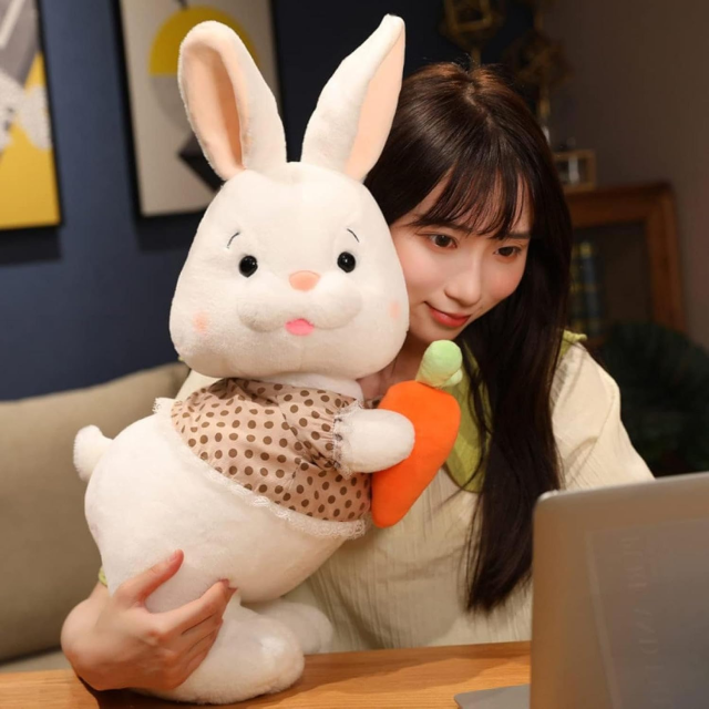 Customizable Cute Soft Plush Easter Bunny Toys Rabbit Carrot Stuffed Animal Toy PP Cotton Filled,KingKong Toys