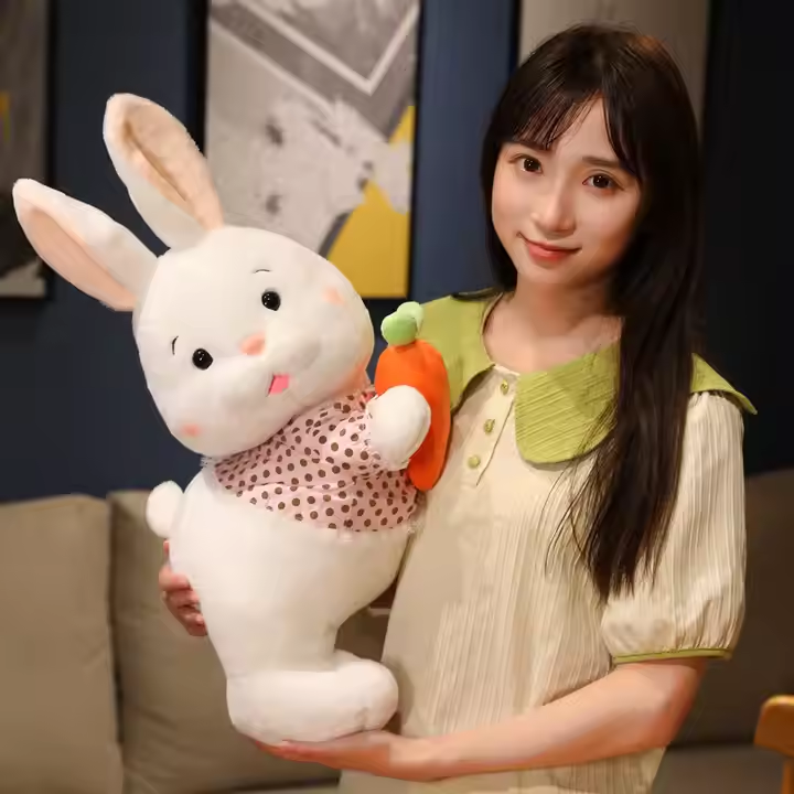 Customizable Cute Soft Plush Easter Bunny Toys Rabbit Carrot Stuffed Animal Toy PP Cotton Filled,KingKong Toys