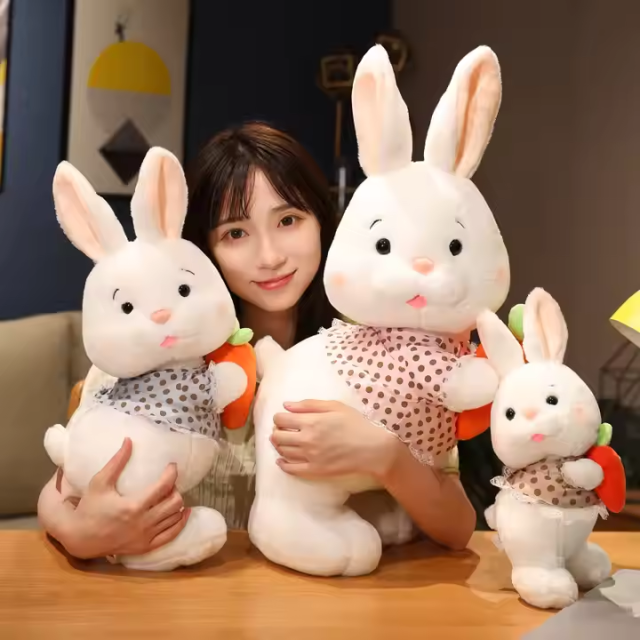 Customizable Cute Soft Plush Easter Bunny Toys Rabbit Carrot Stuffed Animal Toy PP Cotton Filled,KingKong Toys