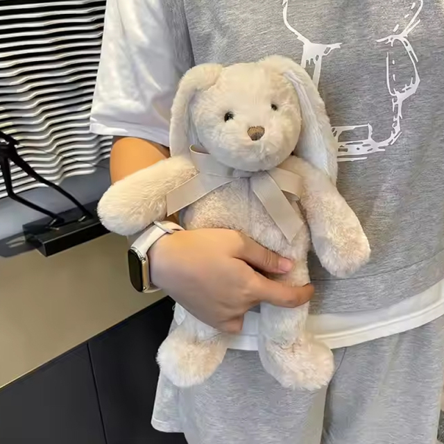 Cartoon White Plush Toy Soft Long Ears Rabbit Cute Unisex Plushies Toy for Kids Gifts,KingKong Toys