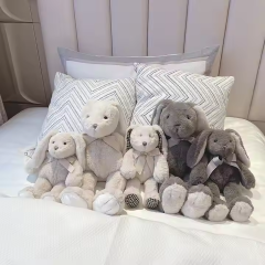 Cartoon White Plush Toy Soft Long Ears Rabbit Cute Unisex Plushies Toy for Kids Gifts,KingKong Toys