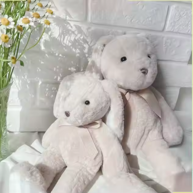 Cartoon White Plush Toy Soft Long Ears Rabbit Cute Unisex Plushies Toy for Kids Gifts,KingKong Toys