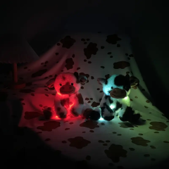 Luminous Cow Toy for Birthday LED Light Animal Soft Stuffed Toys Noctilucent Gifts Plush Fabric PP Cotton Filling,KingKong Toys