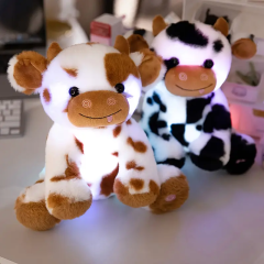 Luminous Cow Toy for Birthday LED Light Animal Soft Stuffed Toys Noctilucent Gifts Plush Fabric PP Cotton Filling,KingKong Toys