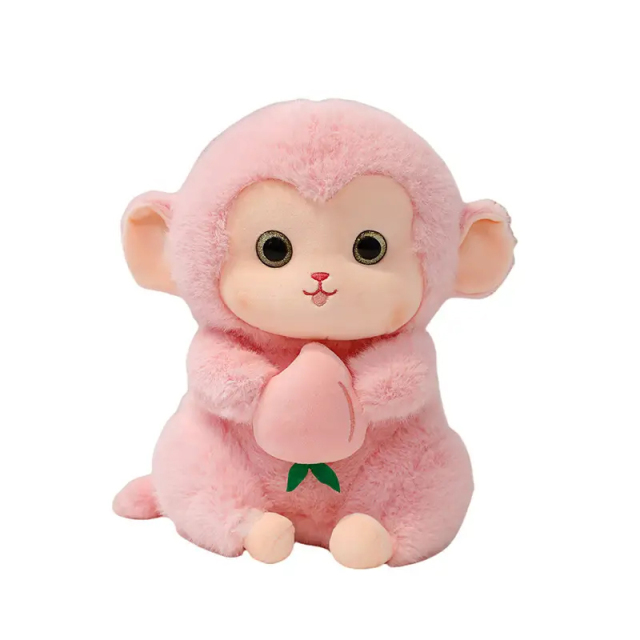 Autism Doll Monkey Toys Manufacturer Stuffed Animal Plush Toy Super Soft Plushies Pink Monkey with Peach,KingKong Toys