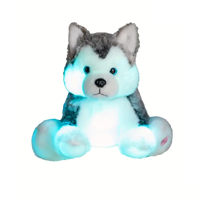 Luminous Husky Dog Plush Toys Lighting Doll Stuffed Animal Toy Bulk Kids Gift,KingKong Toys