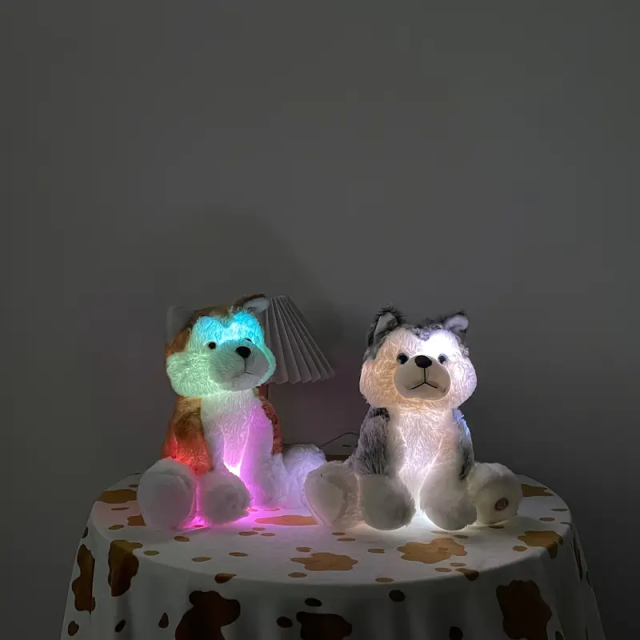Luminous Husky Dog Plush Toys Lighting Doll Stuffed Animal Toy Bulk Kids Gift,KingKong Toys