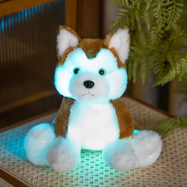 Luminous Husky Dog Plush Toys Lighting Doll Stuffed Animal Toy Bulk Kids Gift,KingKong Toys