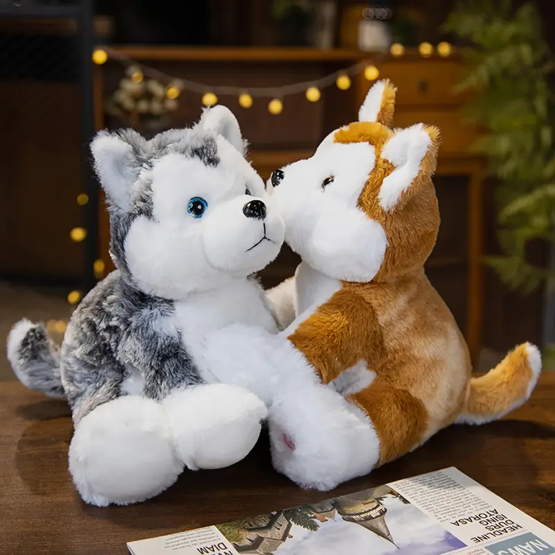 Luminous Husky Dog Plush Toys Lighting Doll Stuffed Animal Toy Bulk Kids Gift,KingKong Toys