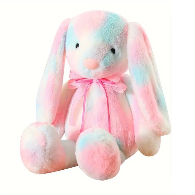 Wholesale Custom Plush Little Rabbit Tie Dye Customizable Stuffed Animal Toy Rabbit,KingKong Toys