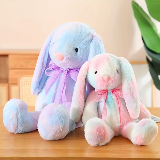 Wholesale Custom Plush Little Rabbit Tie Dye Customizable Stuffed Animal Toy Rabbit,KingKong Toys