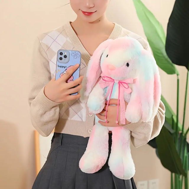 Wholesale Custom Plush Little Rabbit Tie Dye Customizable Stuffed Animal Toy Rabbit,KingKong Toys