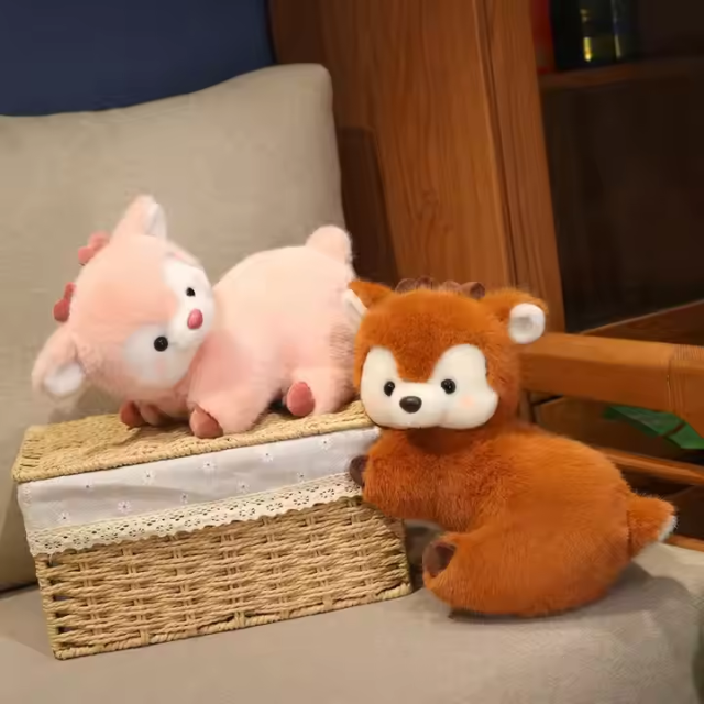 Kawaii Christmas Plush Soft Deer Cute Toys Christmas Gift Plushie Stuffed Animal Deer,KingKong Toys