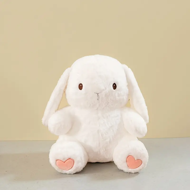 White Little Cute Animal Plush Toys Stuffed Rabbit Compact Short Plush Customizable Plushies for Kids,KingKong Toys