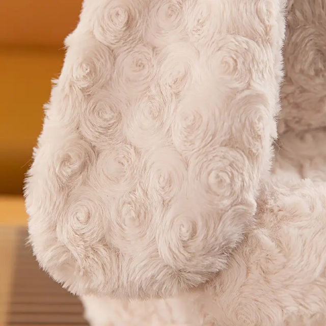 White Little Cute Animal Plush Toys Stuffed Rabbit Compact Short Plush Customizable Plushies for Kids,KingKong Toys