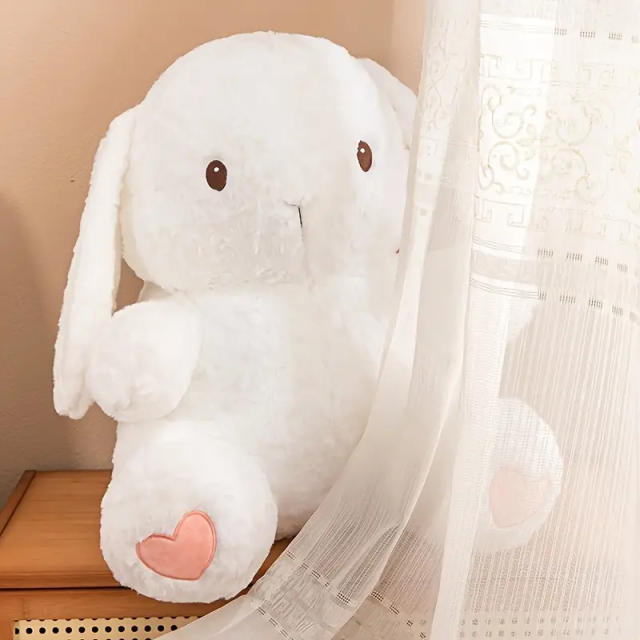 White Little Cute Animal Plush Toys Stuffed Rabbit Compact Short Plush Customizable Plushies for Kids,KingKong Toys