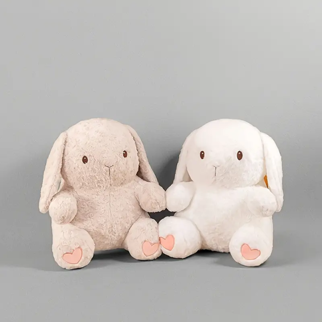 White Little Cute Animal Plush Toys Stuffed Rabbit Compact Short Plush Customizable Plushies for Kids,KingKong Toys