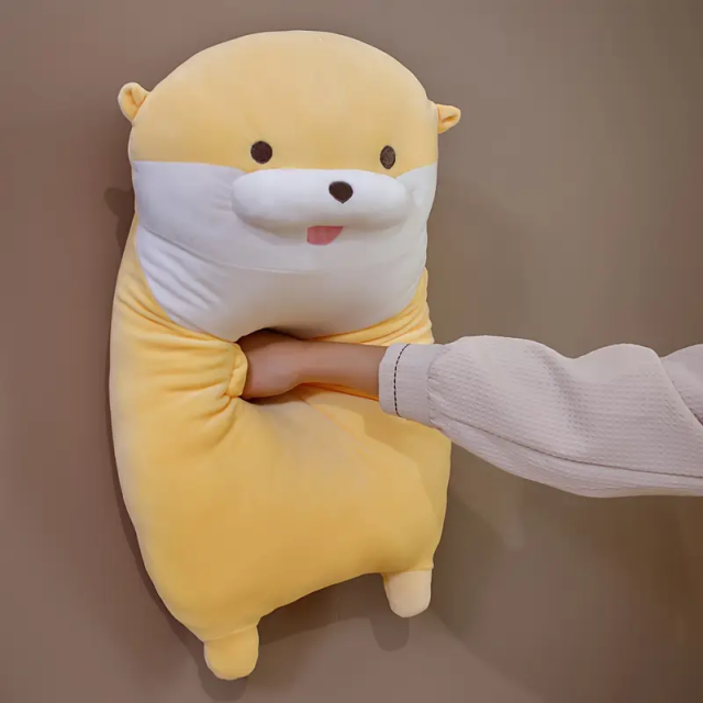 Factory Customizable Otter Plush Toy Yellow Grey Stuffed Plushie Soft Body Pillow Cushion,KingKong Toys