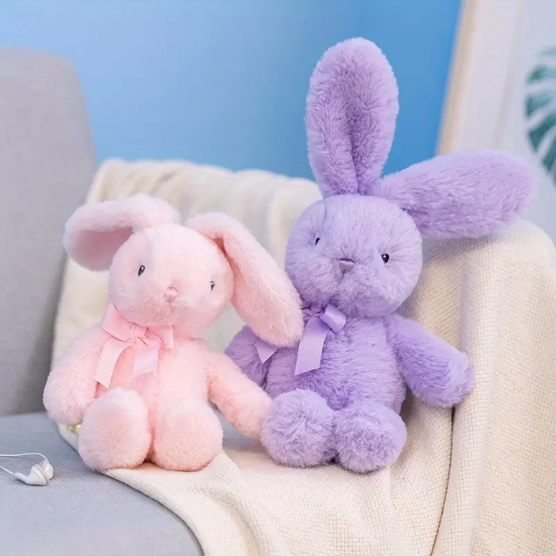 White Pink Cute Animal Plush Toys Long Ears Stuffed Bonnie Rabbit Compact Plushies for Kids,KingKong Toys