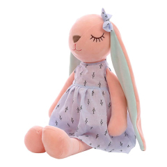 Long Ear Pink Animal Plush Toys Stuffed Jelly Rabbit Toy Custom Various Colour Plushies with Dress,KingKong Toys