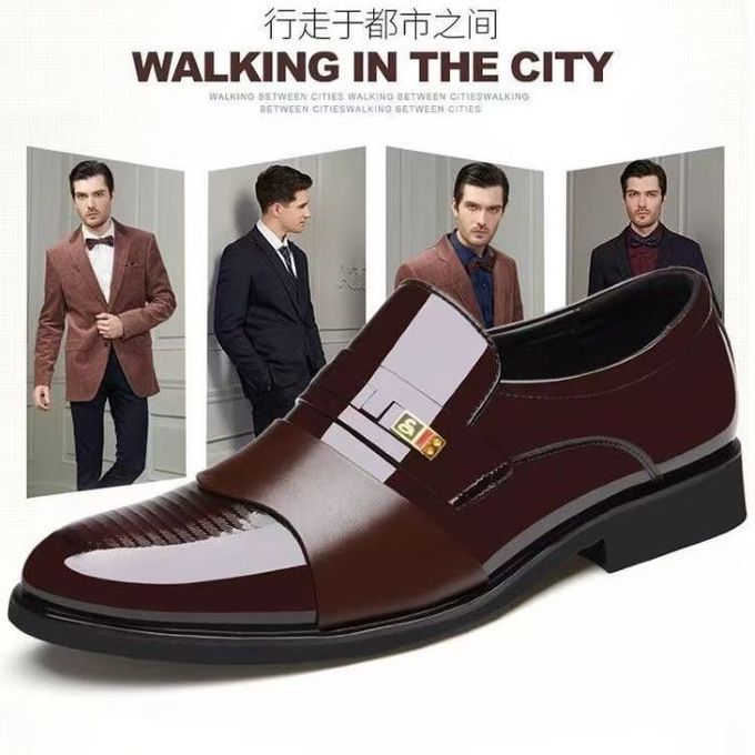 Business Chaussures En Cuir Formelles Pour Hommes-brown