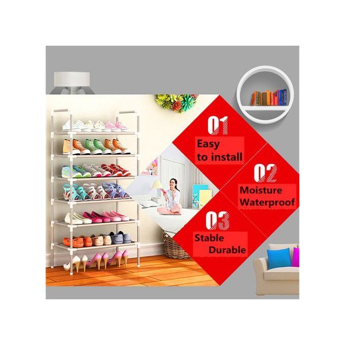 Shoe Rack Stackable Assembly Shoe Clothes Organizer-6 Layers