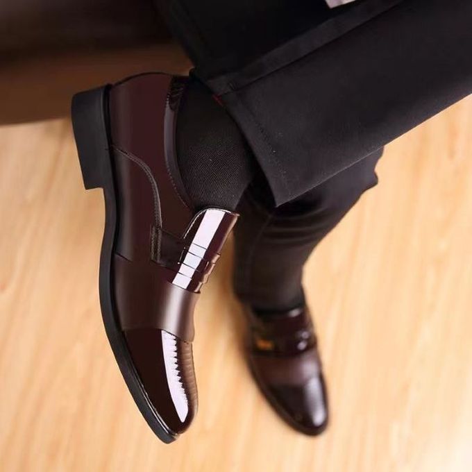Business Chaussures En Cuir Formelles Pour Hommes-brown