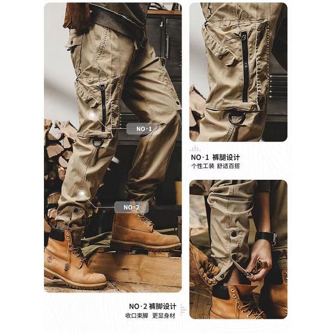 American Cargo Pants Men Straight Tube Loose Function City Outdoor Tactical Casual Pants Men