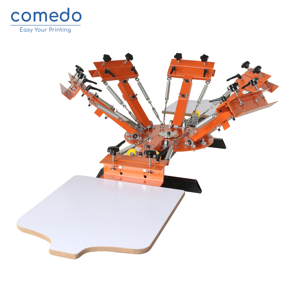 Comedo NS402-EAS 4 color 2 station screen printing machine t-shirt printing machine