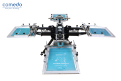 Comedo HD404 4 Color 4 Station Heavy Duty Aluminium t shirt Screen Printer