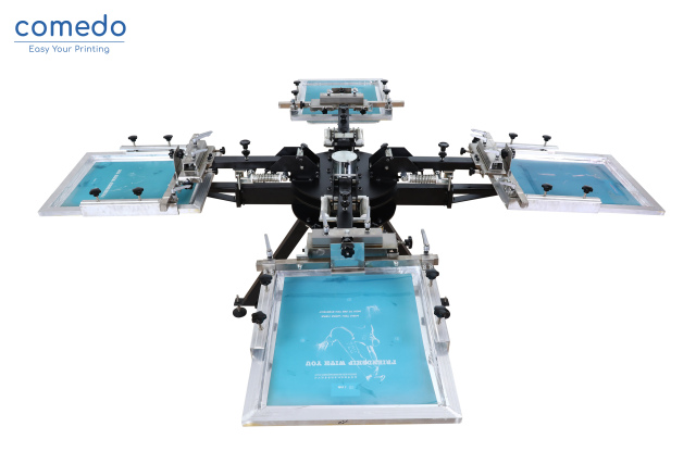 Comedo HD404 4 Color 4 Station Heavy Duty Aluminium t shirt Screen Printer