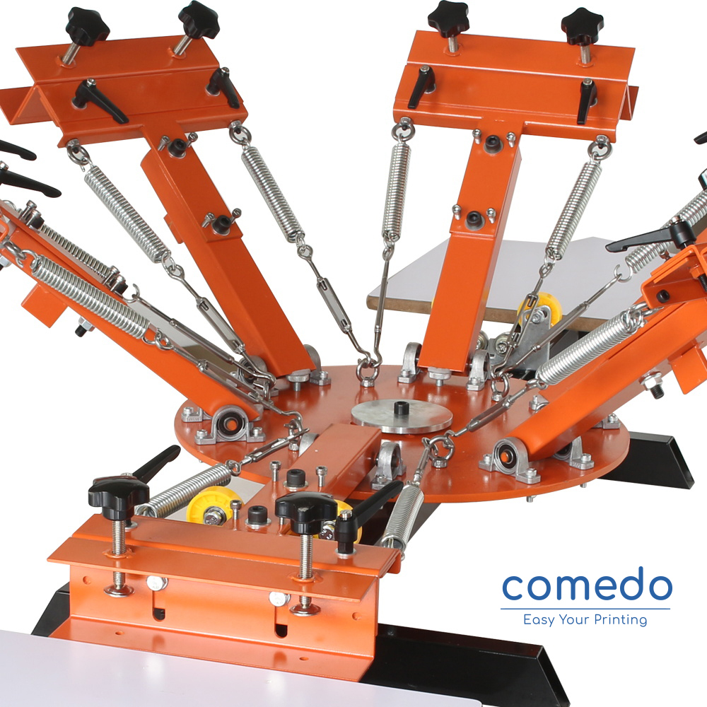 Comedo NS402-EAS 4 color 2 station screen printing machine t-shirt printing machine