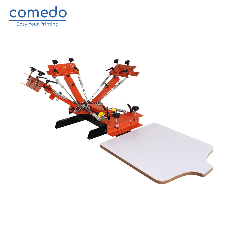 Comedo  factory price 4 Color 1 Station Silk Screen Printing NS401-EAS Press machine