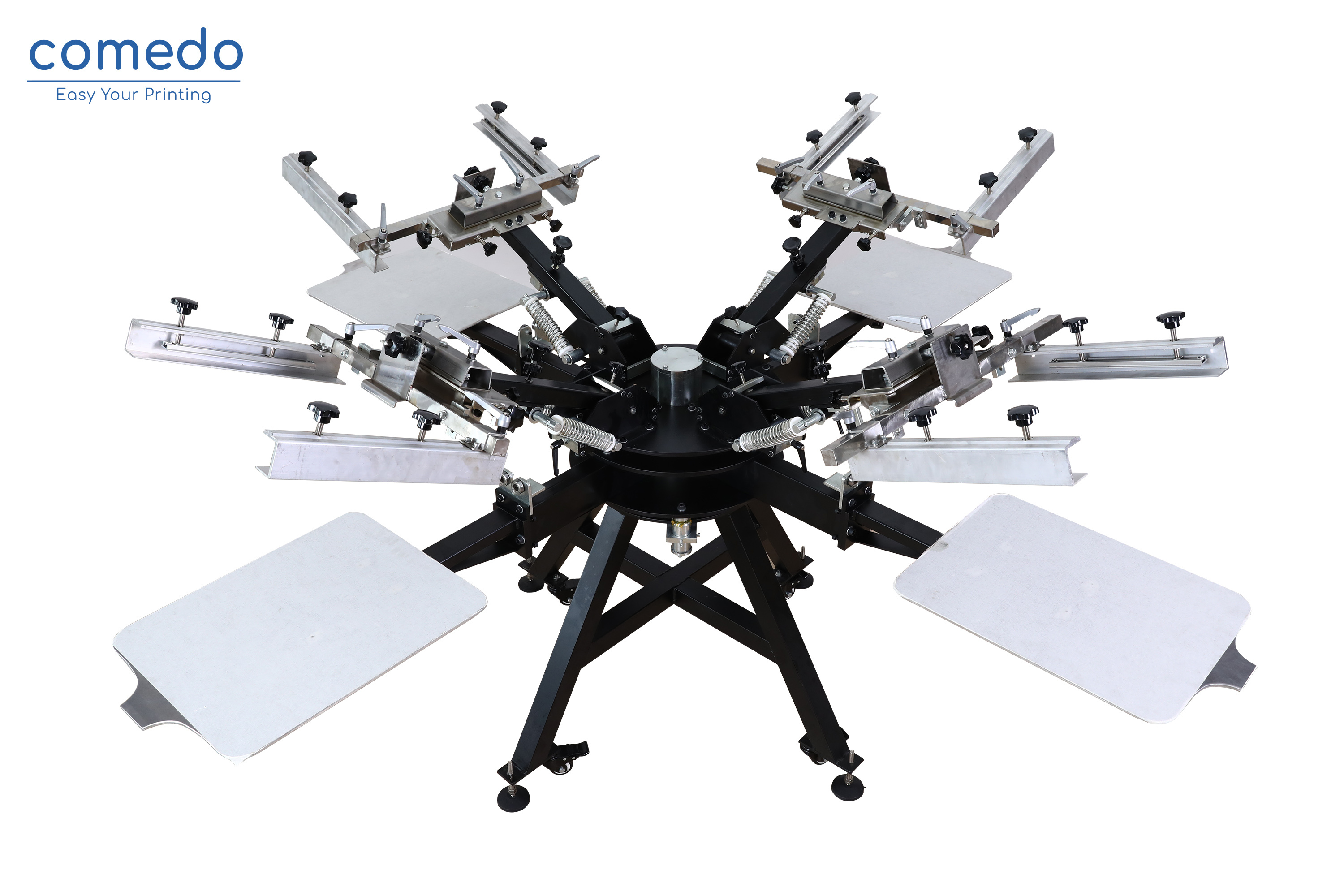 Comedo HD404 4 Color 4 Station Heavy Duty Aluminium t shirt Screen Printer