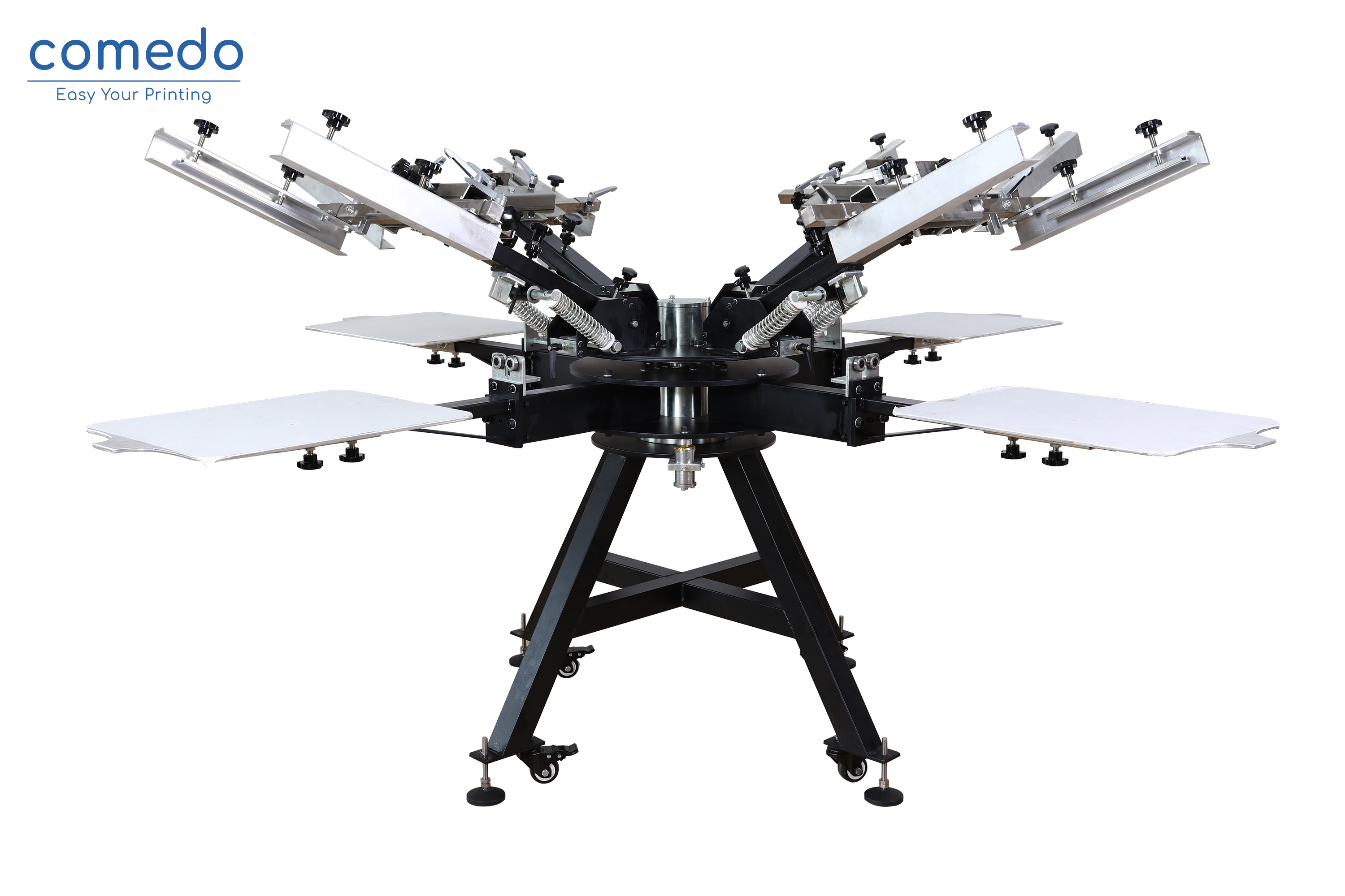 Comedo HD404 4 Color 4 Station Heavy Duty Aluminium t shirt Screen Printer