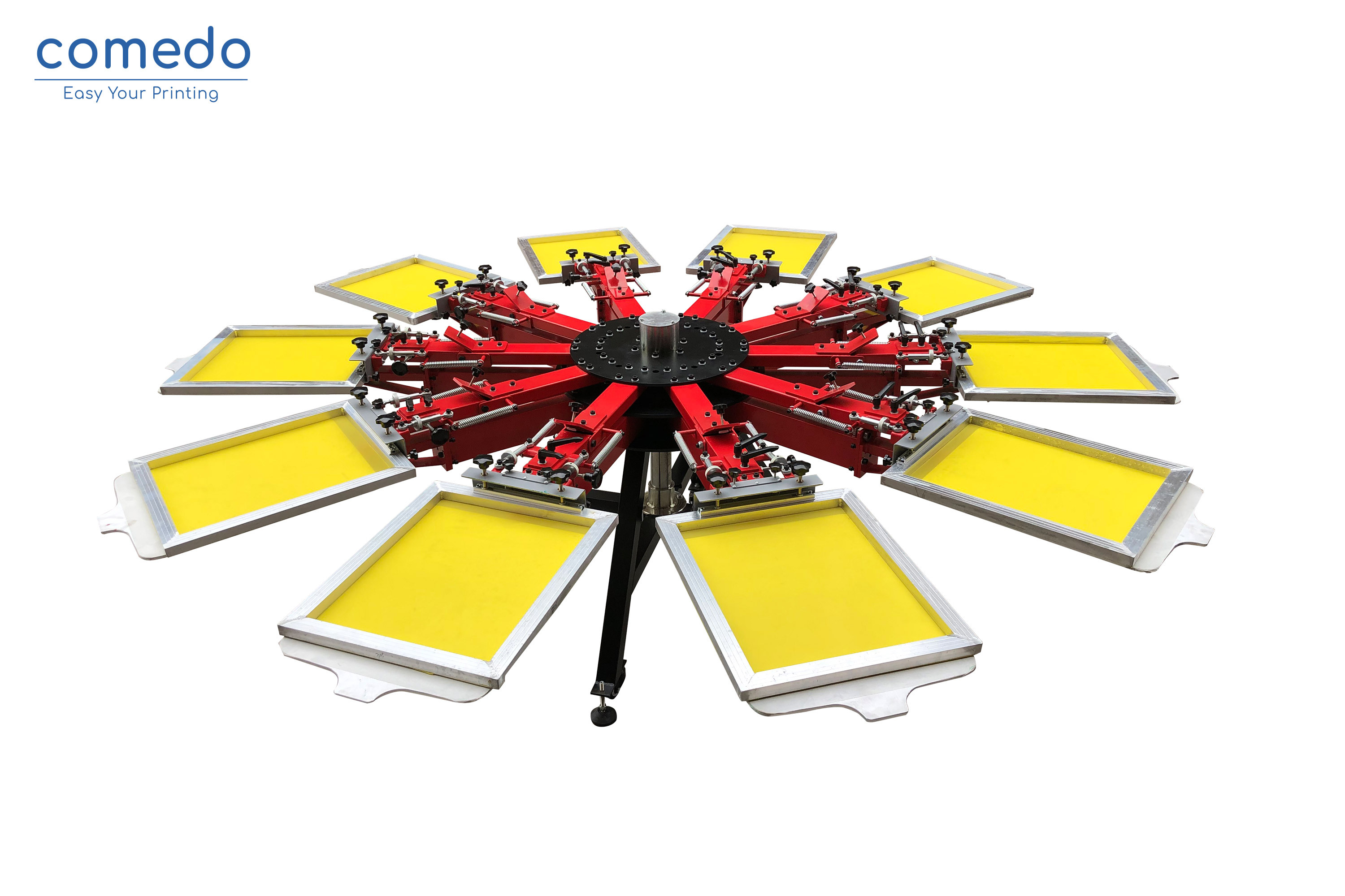 Micro Registration 12 Color 12 Station Aluminum Tshirt Silk Screen Printing Machine Press