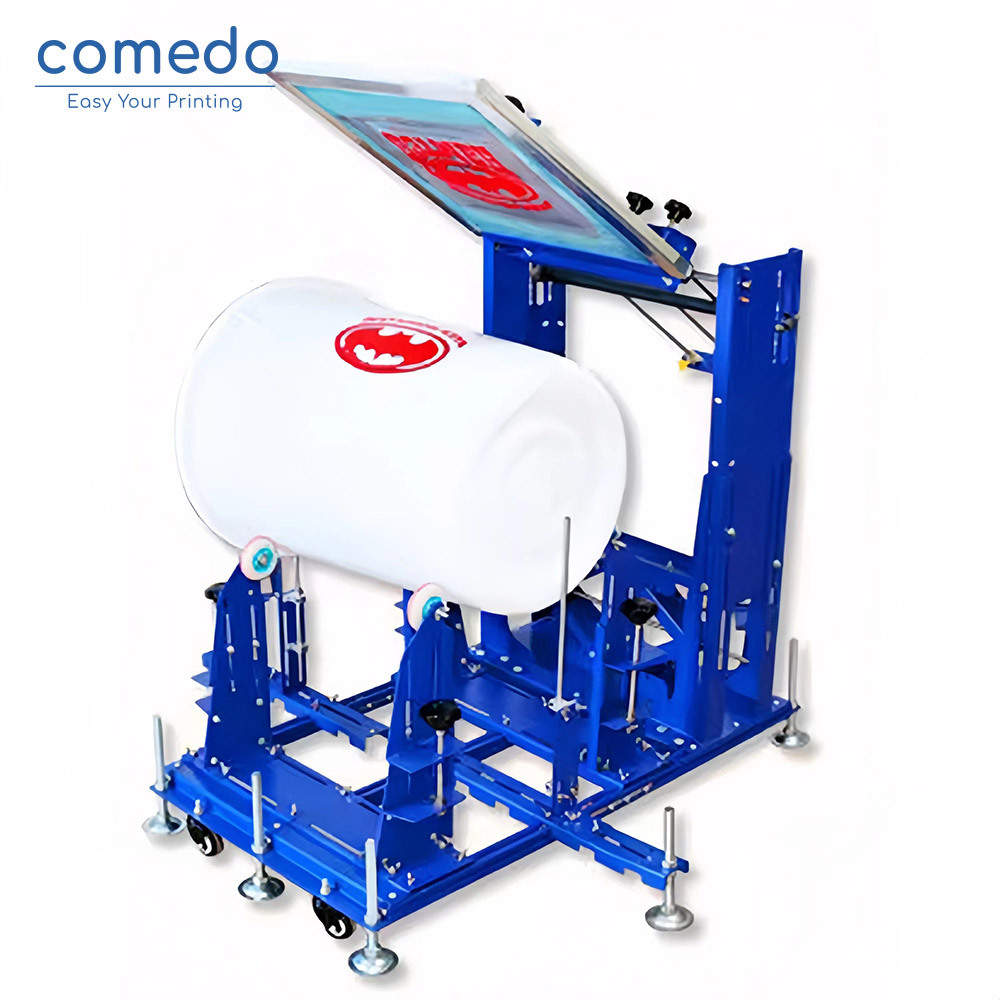 Comedo Large round bucket silk printing machine manual cylinder screen printer